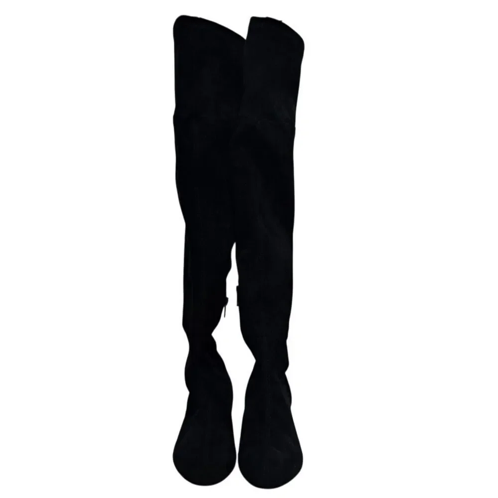 Anthropologie Raven Gothic Preppy Glam Casual Knee High Boots Size 6 Black